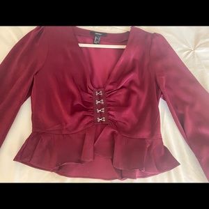 Burgundy long sleeves top